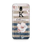 Monogram Pink Blue Striped Watercolour Samsung J5 2017 Case