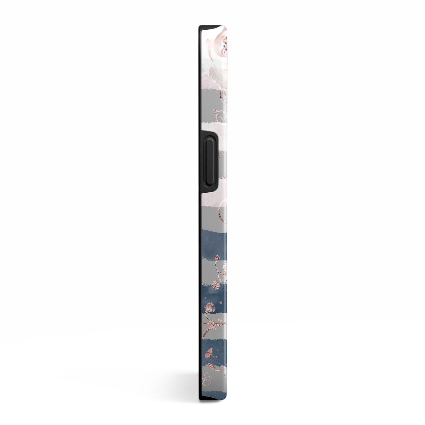 Monogram Pink Blue Striped Watercolour iPhone 13 Side Image 3D Tough Case