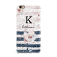 Monogram Pink Blue Striped Watercolour iPhone 6 Plus 3D Snap Case on Gold Phone