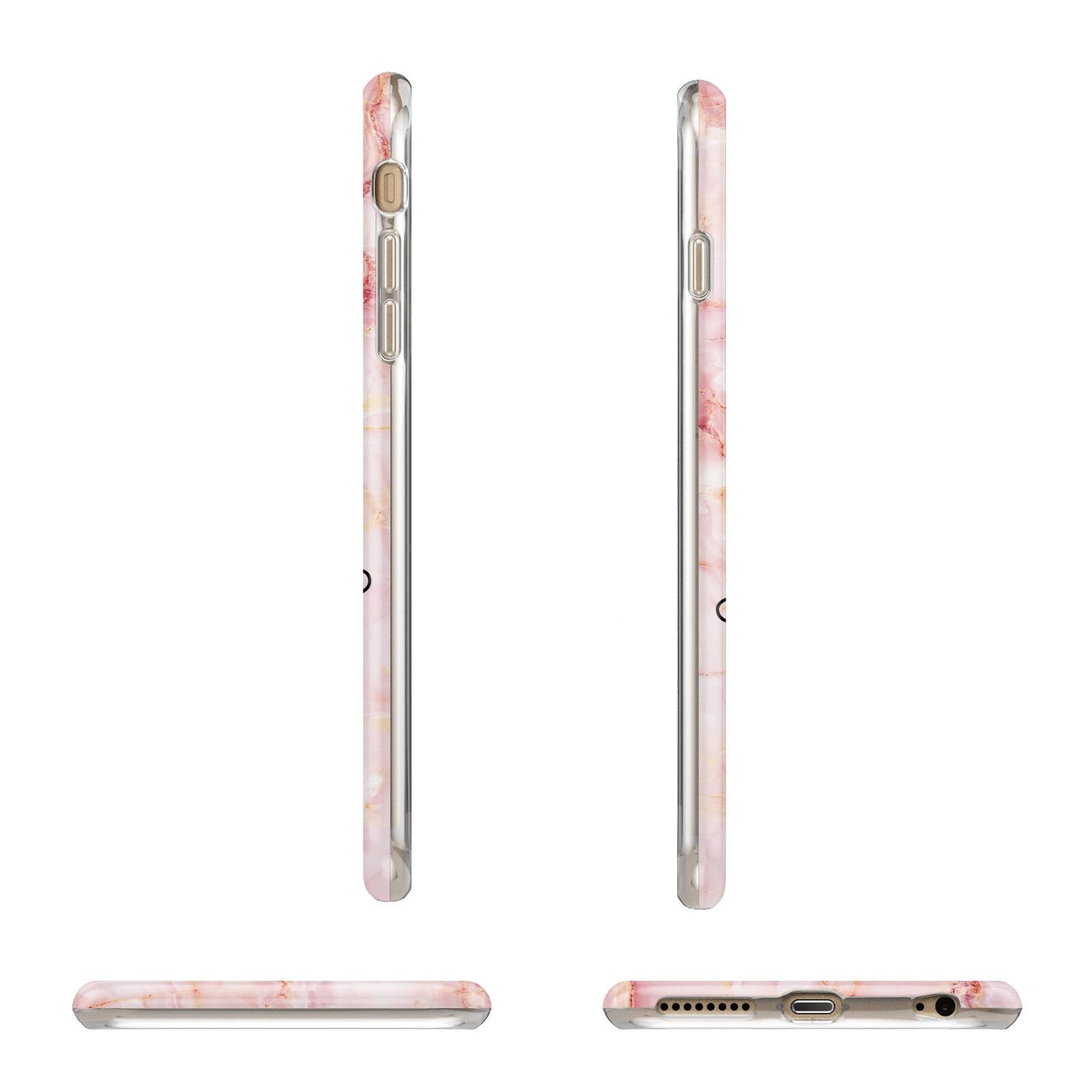 Monogram Pink Gold Agate with Text Apple iPhone 6 Plus 3D Wrap Tough Case Alternative Image Angles