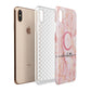 Monogram Pink Gold Agate with Text Apple iPhone Xs Max 3D Tough Case Expanded View