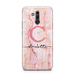 Monogram Pink Gold Agate with Text Huawei Mate 20 Lite