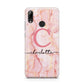 Monogram Pink Gold Agate with Text Huawei Y7 2019