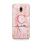 Monogram Pink Gold Agate with Text Samsung Galaxy J3 2017 Case