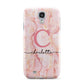 Monogram Pink Gold Agate with Text Samsung Galaxy S4 Case