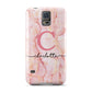 Monogram Pink Gold Agate with Text Samsung Galaxy S5 Case