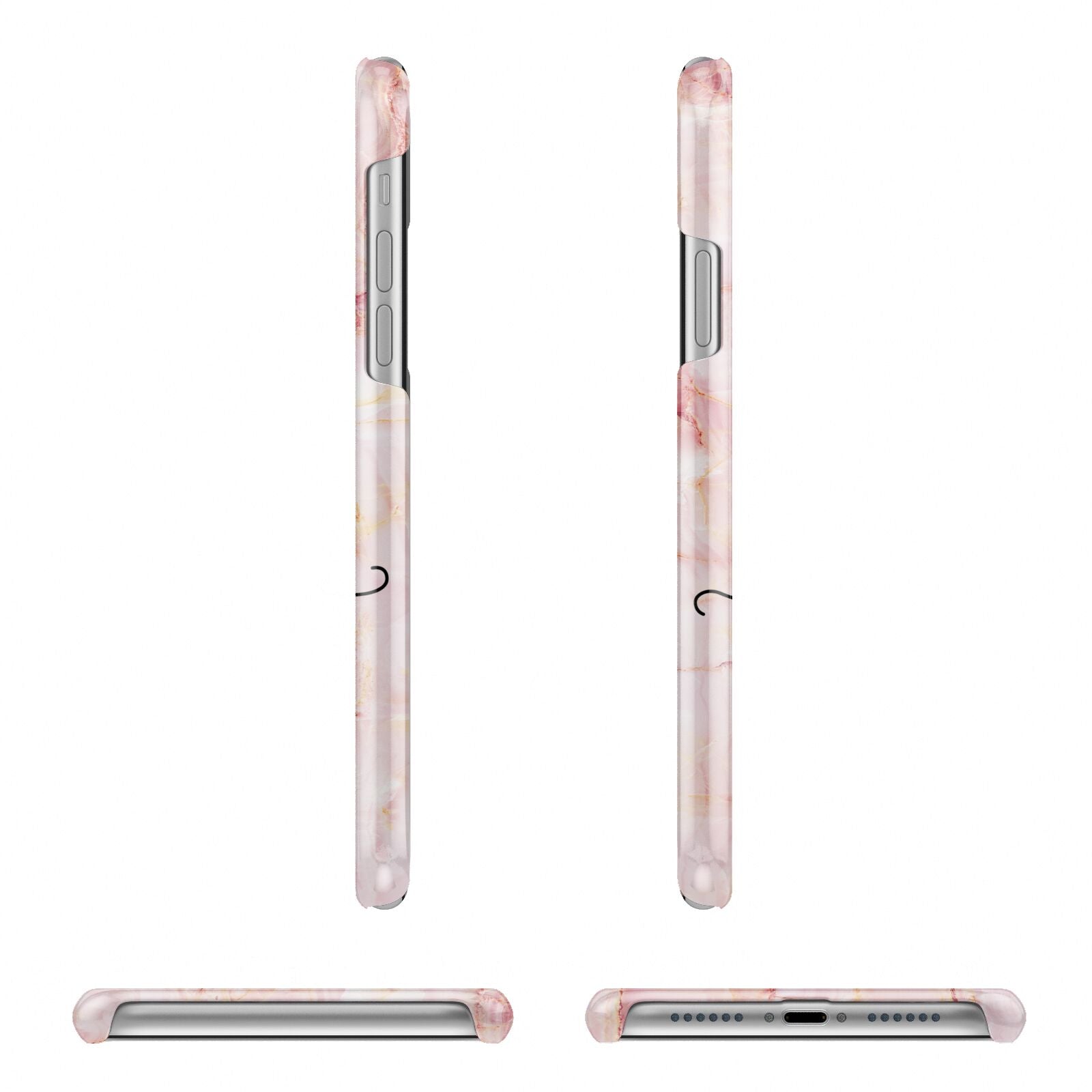 Monogram Pink Gold Agate with Text iPhone 11 Pro 3D Snap Case Angle Images