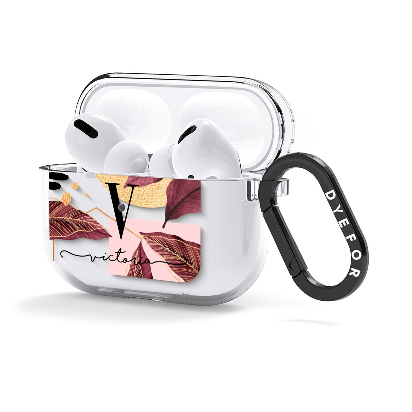 Monogram Tropical Leaves AirPods Clear Case 3rd Gen Side Image