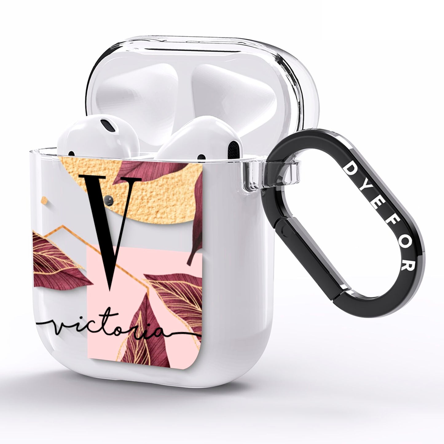 Monogram Tropical Leaves AirPods Clear Case Side Image