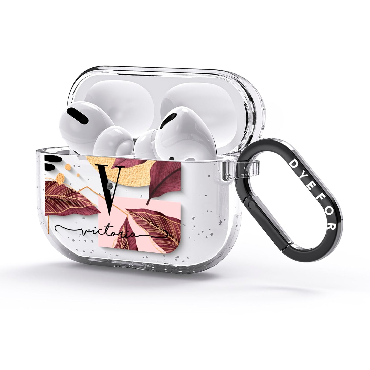 Monogram Tropical Leaves AirPods Glitter Case 3rd Gen Side Image