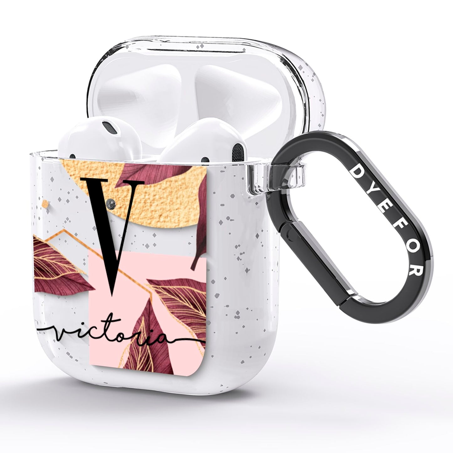 Monogram Tropical Leaves AirPods Glitter Case Side Image