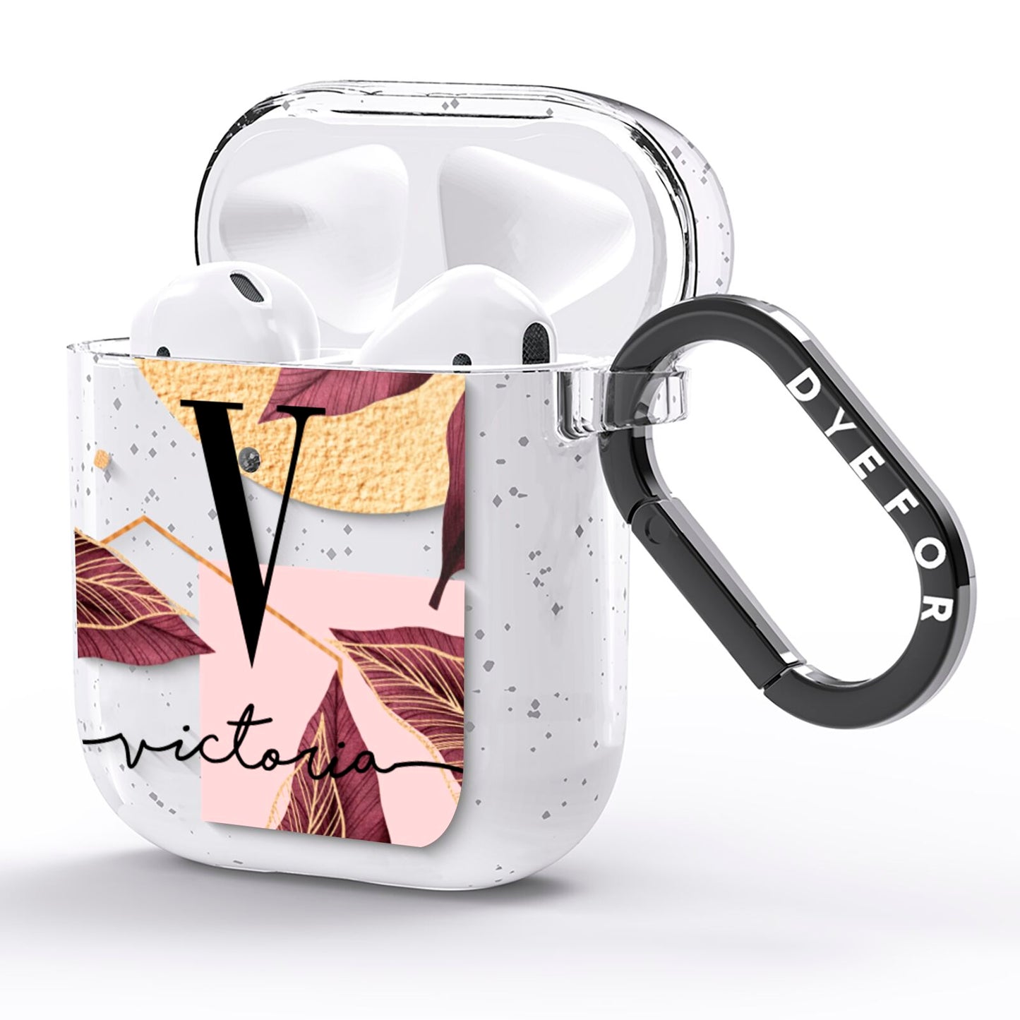 Monogram Tropical Leaves AirPods Glitter Case Side Image