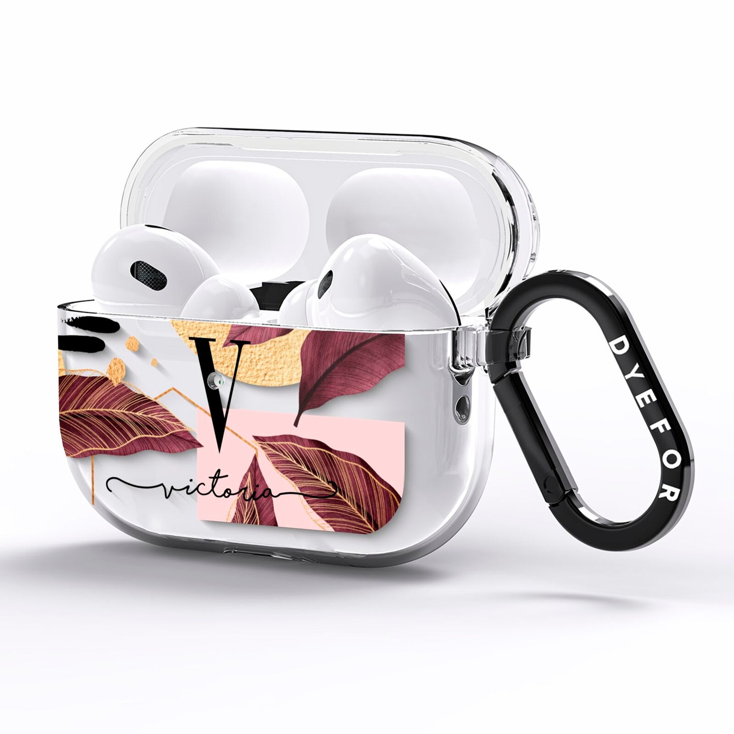 Monogram Tropical Leaves AirPods Pro Clear Case Side Image