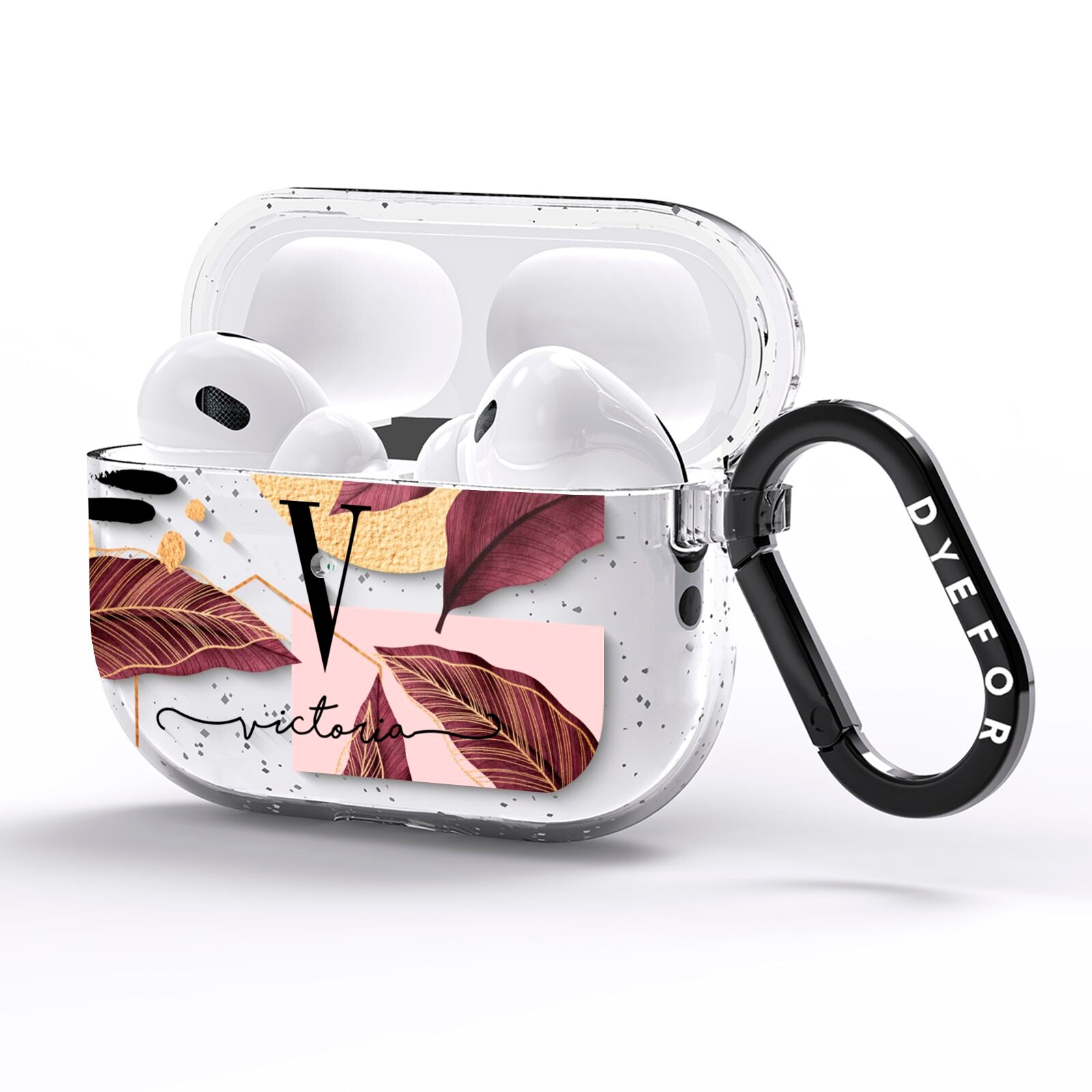 Monogram Tropical Leaves AirPods Pro Glitter Case Side Image