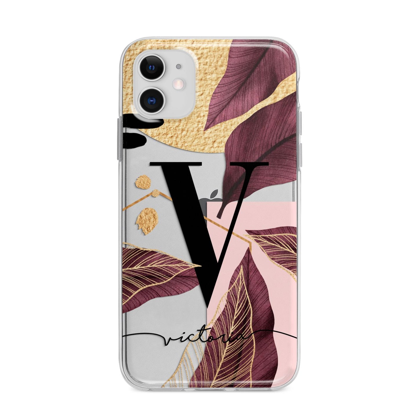 Monogram Tropical Leaves Apple iPhone 11 in White with Bumper Case
