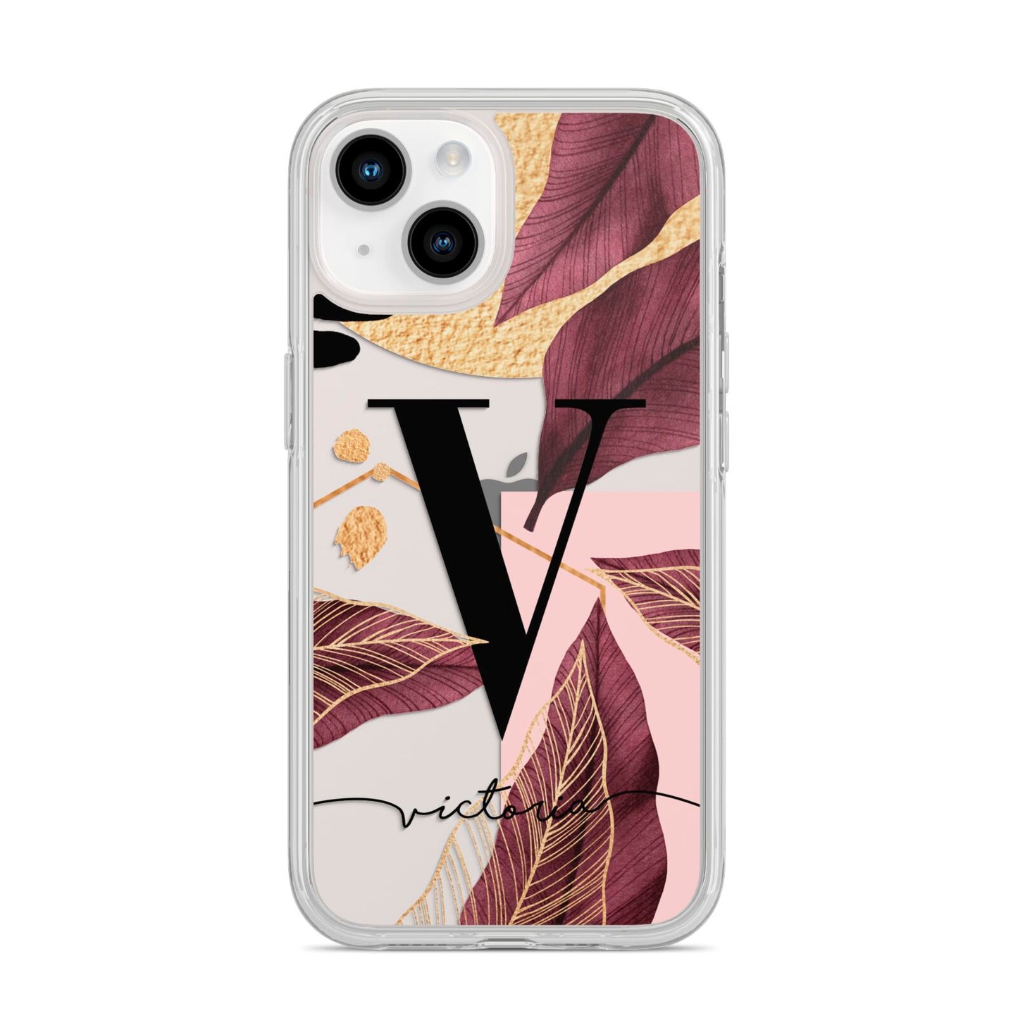 Monogram Tropical Leaves iPhone 14 Clear Tough Case Starlight