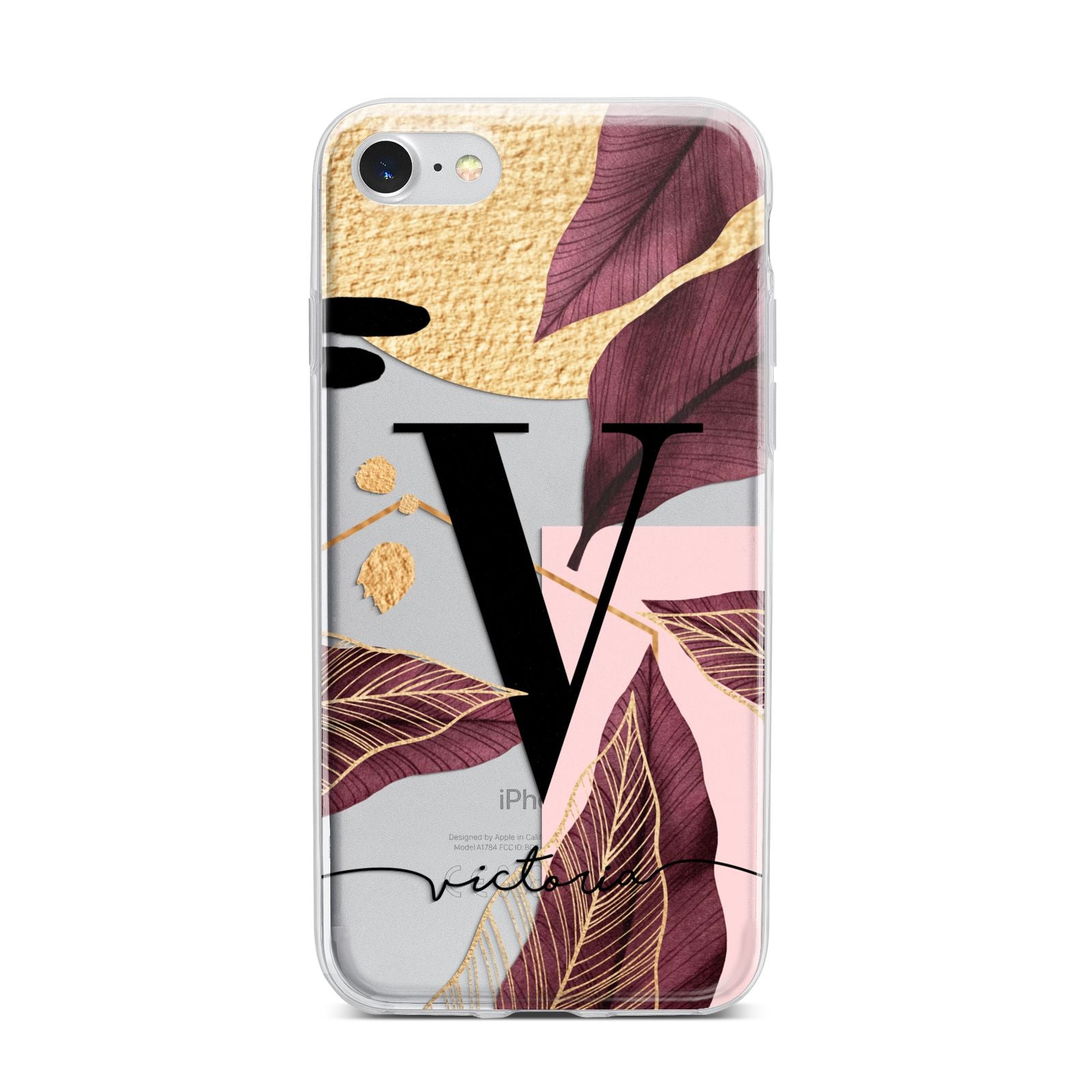 Monogram Tropical Leaves iPhone 7 Bumper Case on Silver iPhone