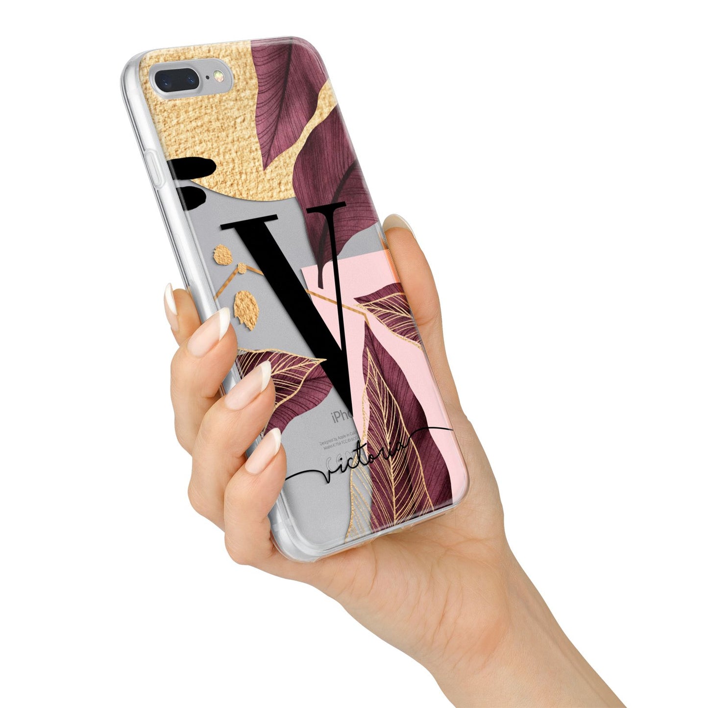 Monogram Tropical Leaves iPhone 7 Plus Bumper Case on Silver iPhone Alternative Image