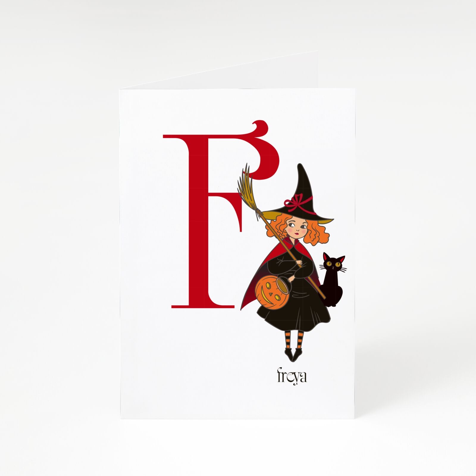 Monogram Witch A5 Greetings Card