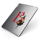 Monogram Witch Apple iPad Case on Grey iPad Side View