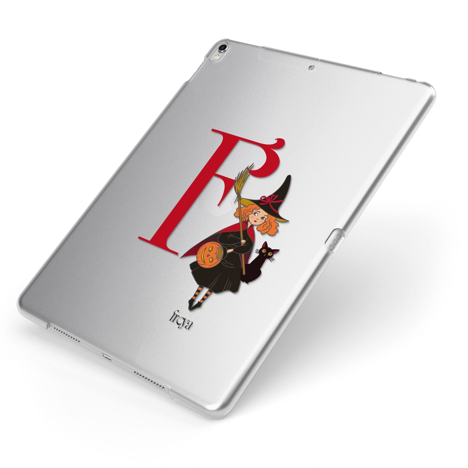 Monogram Witch Apple iPad Case on Silver iPad Side View