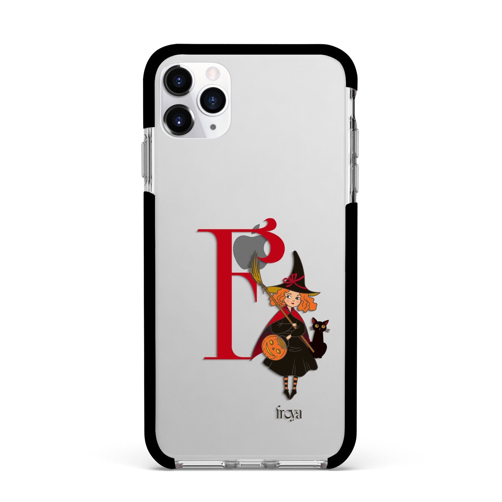 Monogram Witch Apple iPhone 11 Pro Max in Silver with Black Impact Case