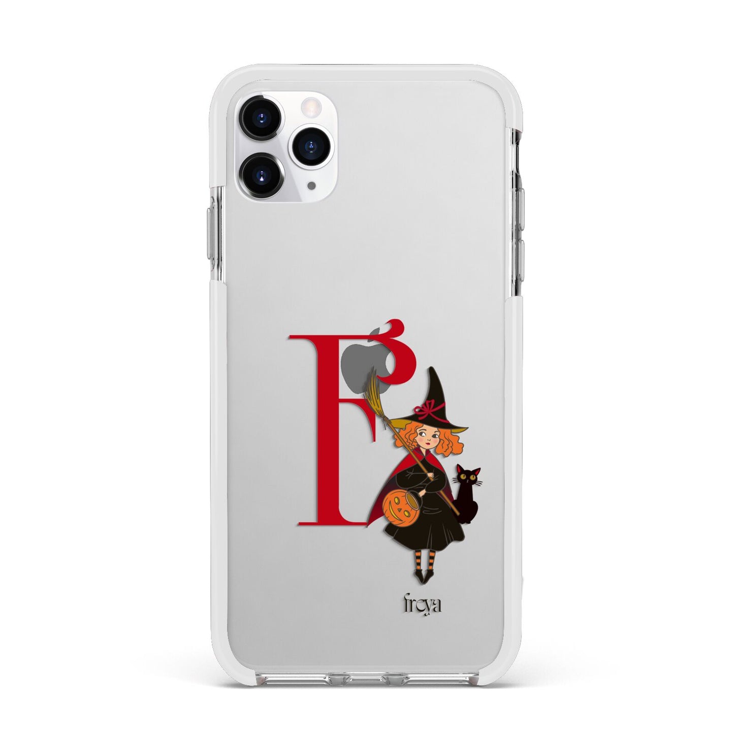 Monogram Witch Apple iPhone 11 Pro Max in Silver with White Impact Case