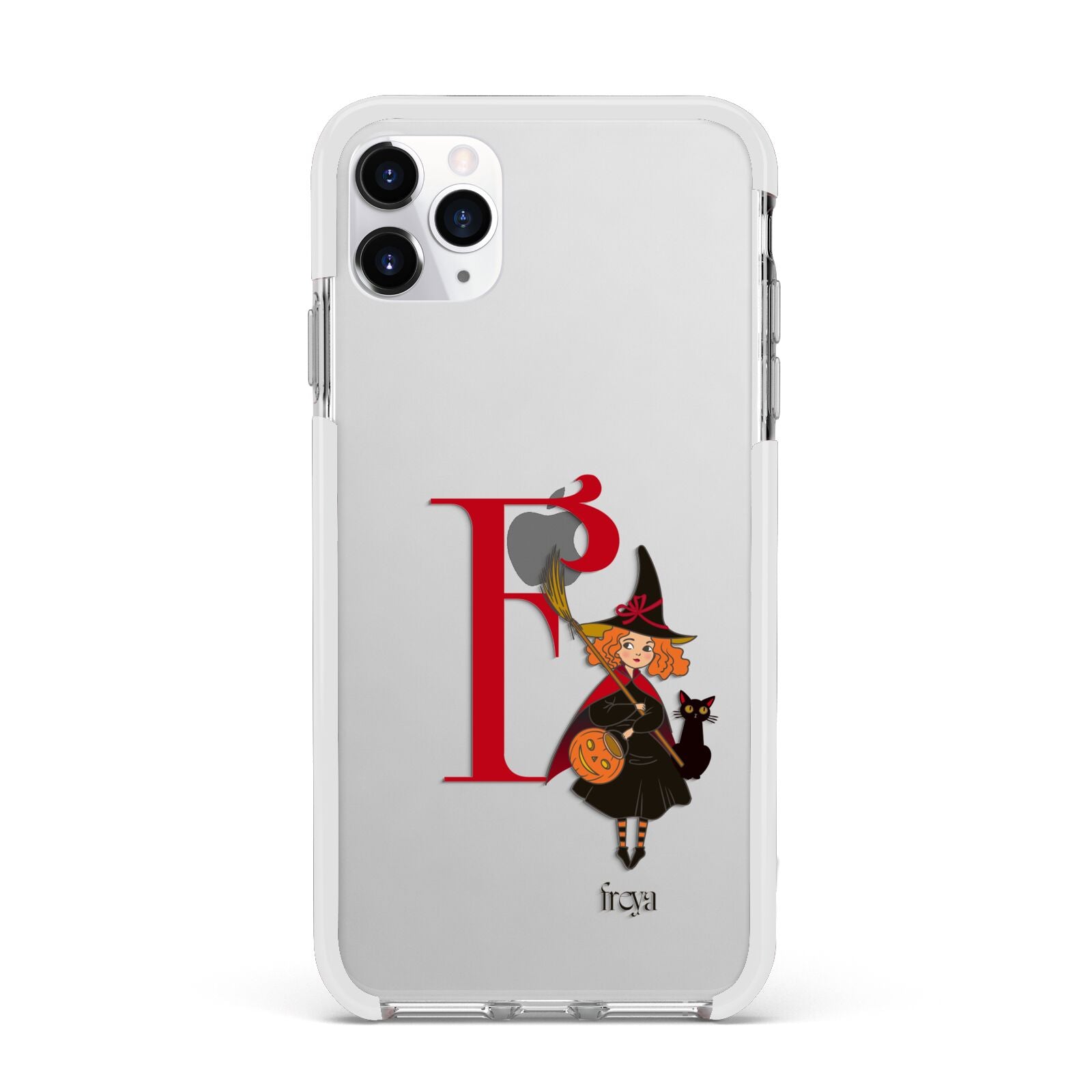 Monogram Witch Apple iPhone 11 Pro Max in Silver with White Impact Case