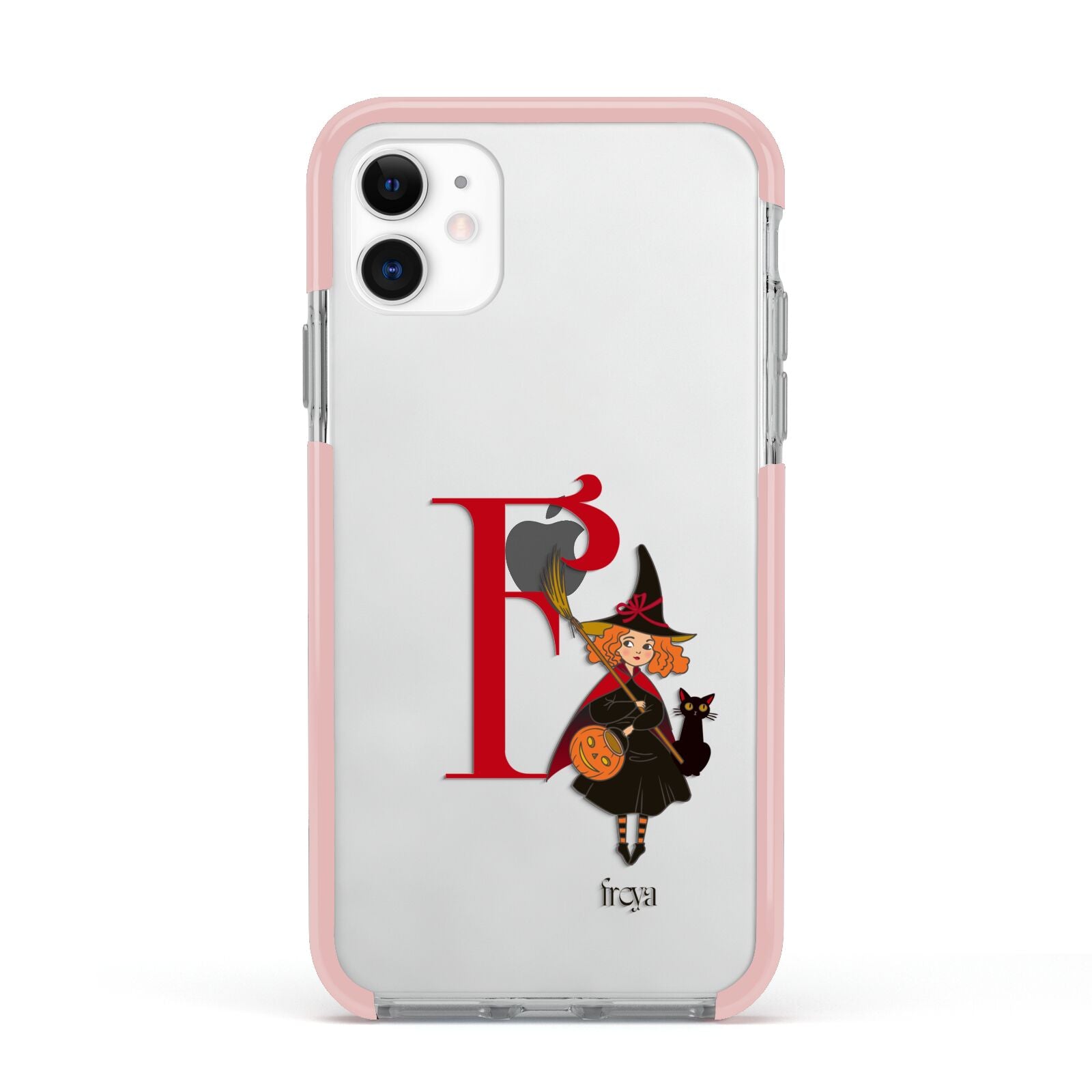 Monogram Witch Apple iPhone 11 in White with Pink Impact Case