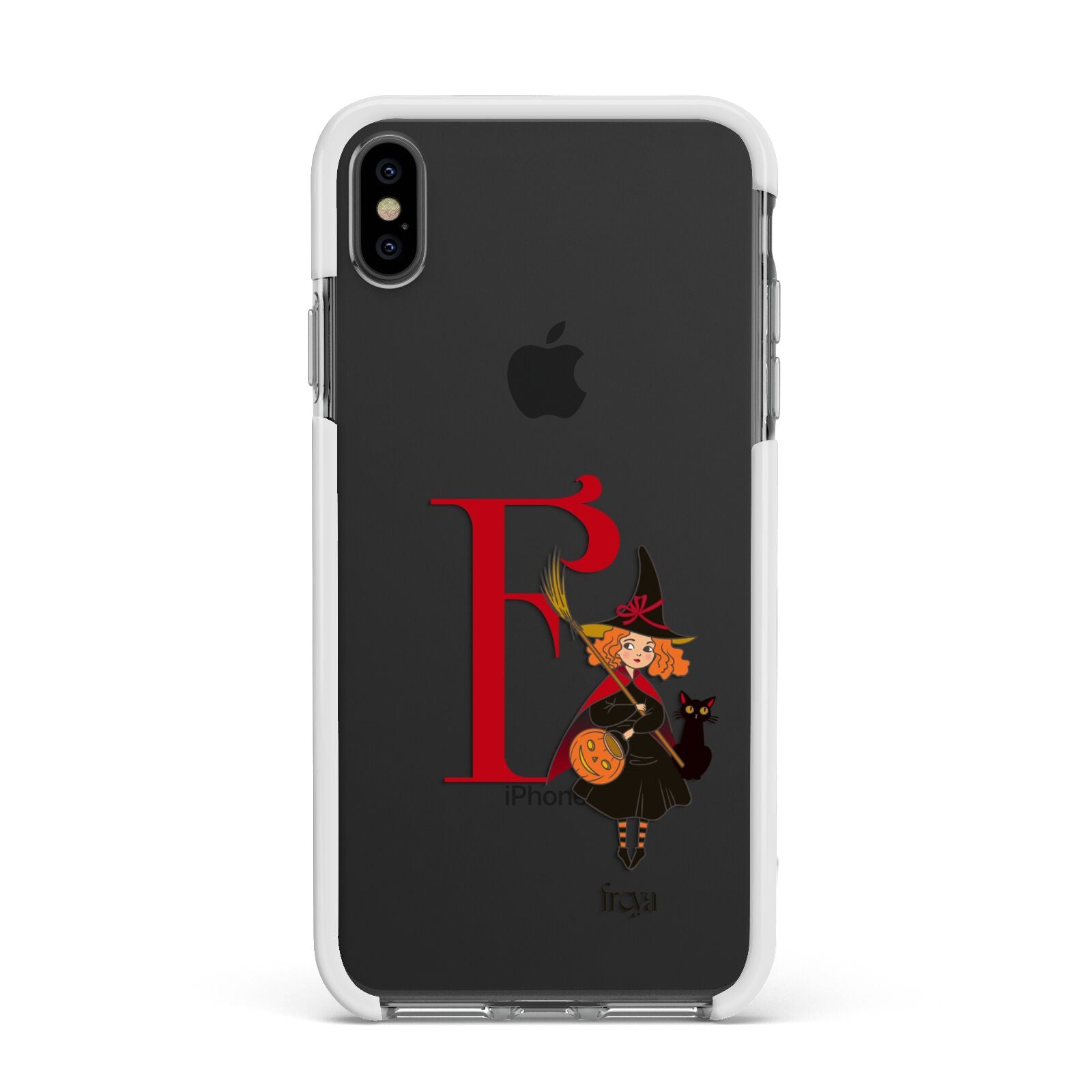 Monogram Witch Apple iPhone Xs Max Impact Case White Edge on Black Phone