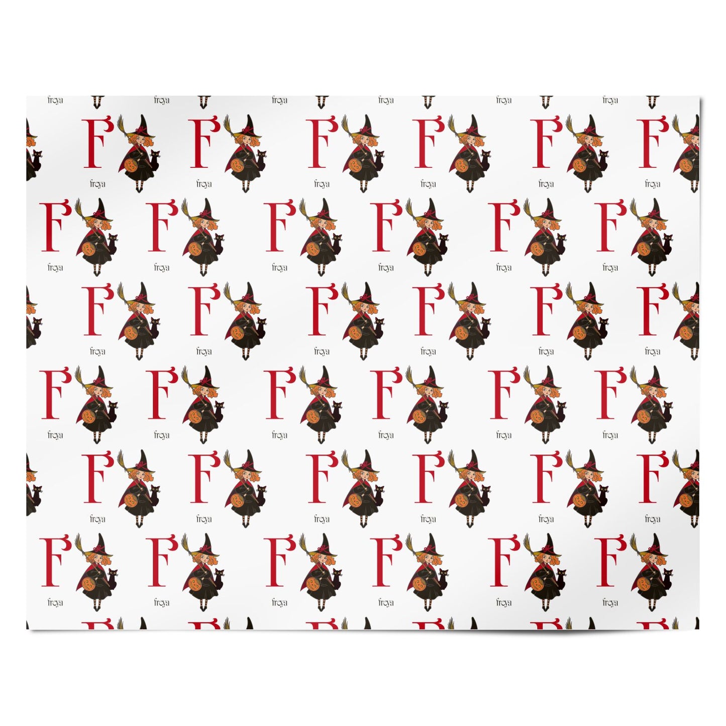 Monogram Witch Personalised Wrapping Paper Alternative