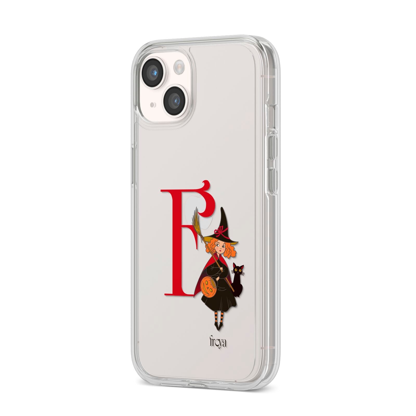 Monogram Witch iPhone 14 Clear Tough Case Starlight Angled Image