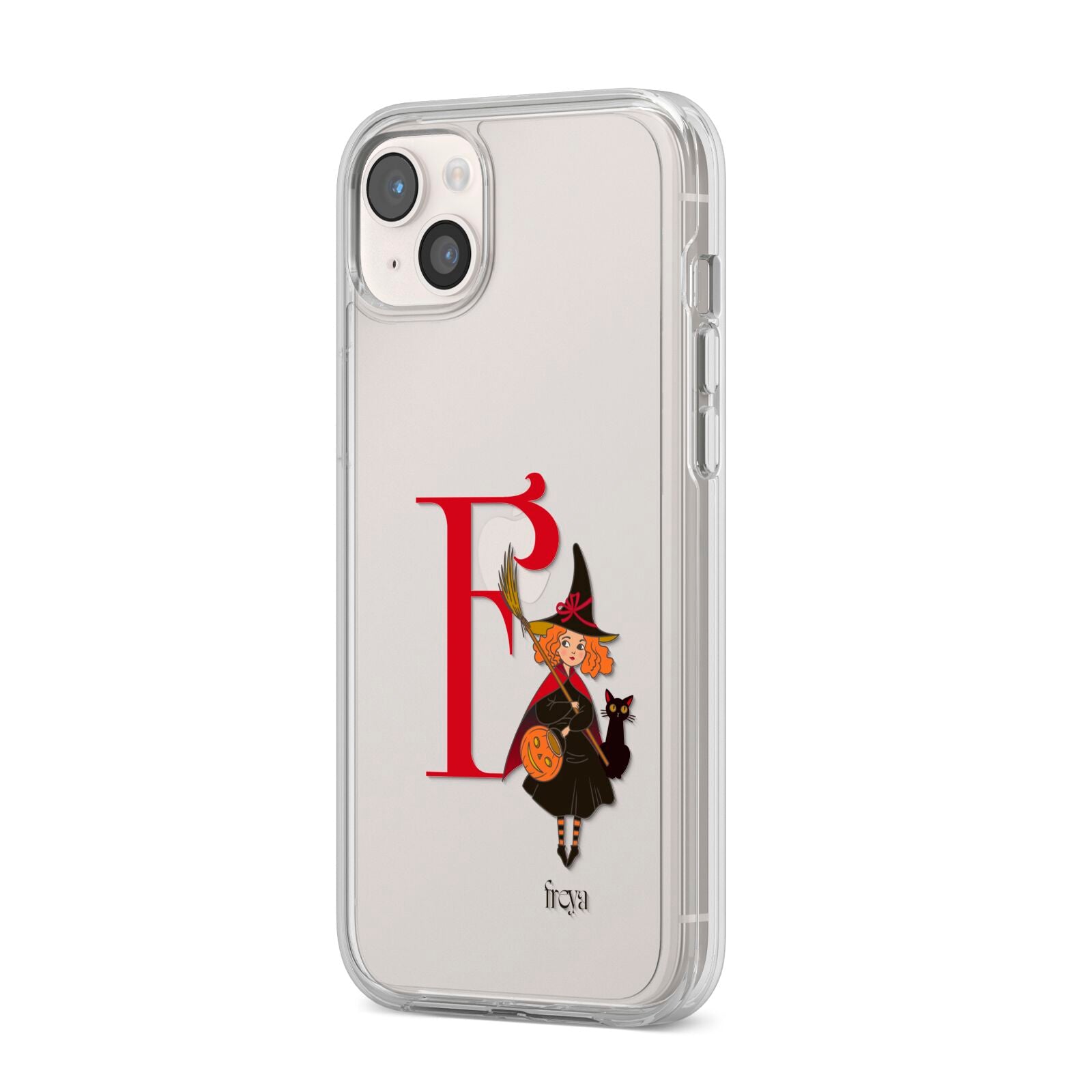Monogram Witch iPhone 14 Plus Clear Tough Case Starlight Angled Image