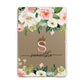 Monogrammed Floral Roses Apple iPad Gold Case