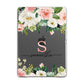 Monogrammed Floral Roses Apple iPad Grey Case