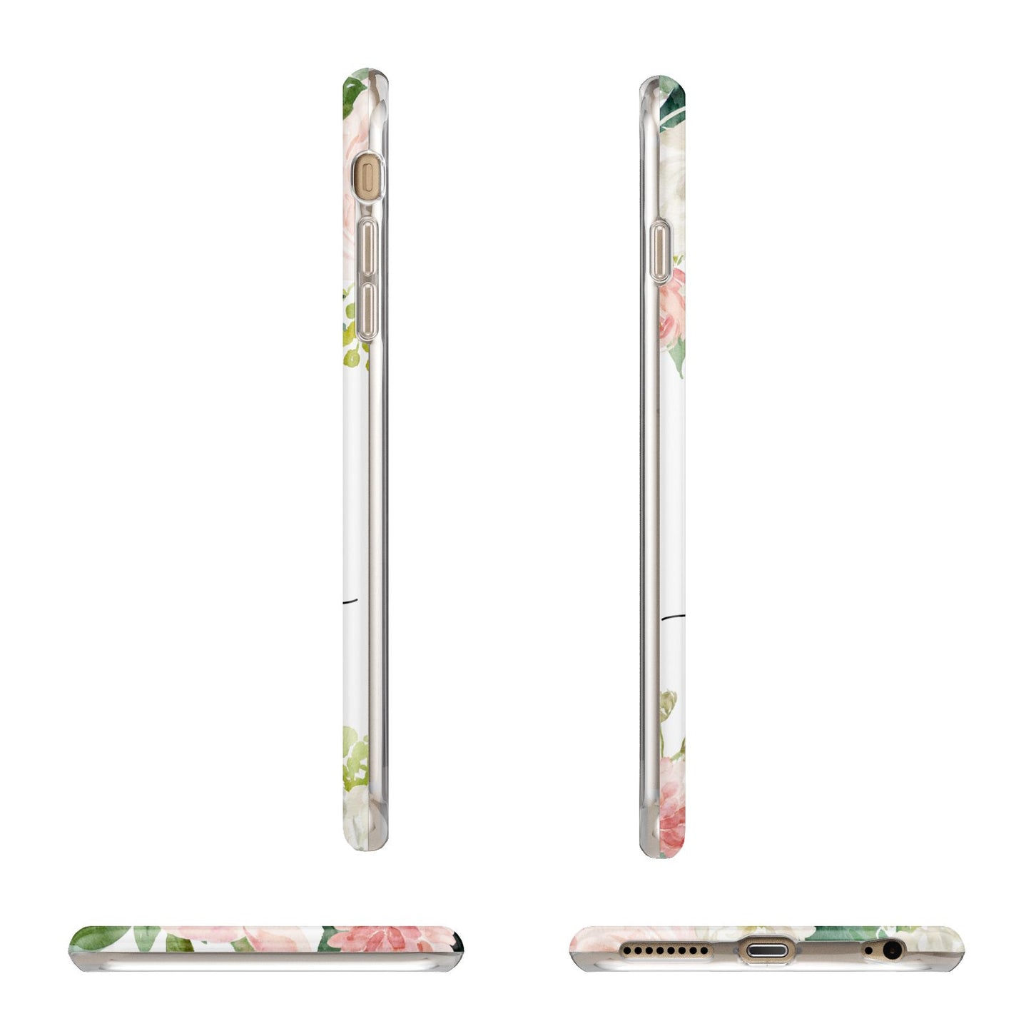 Monogrammed Floral Roses Apple iPhone 6 Plus 3D Wrap Tough Case Alternative Image Angles