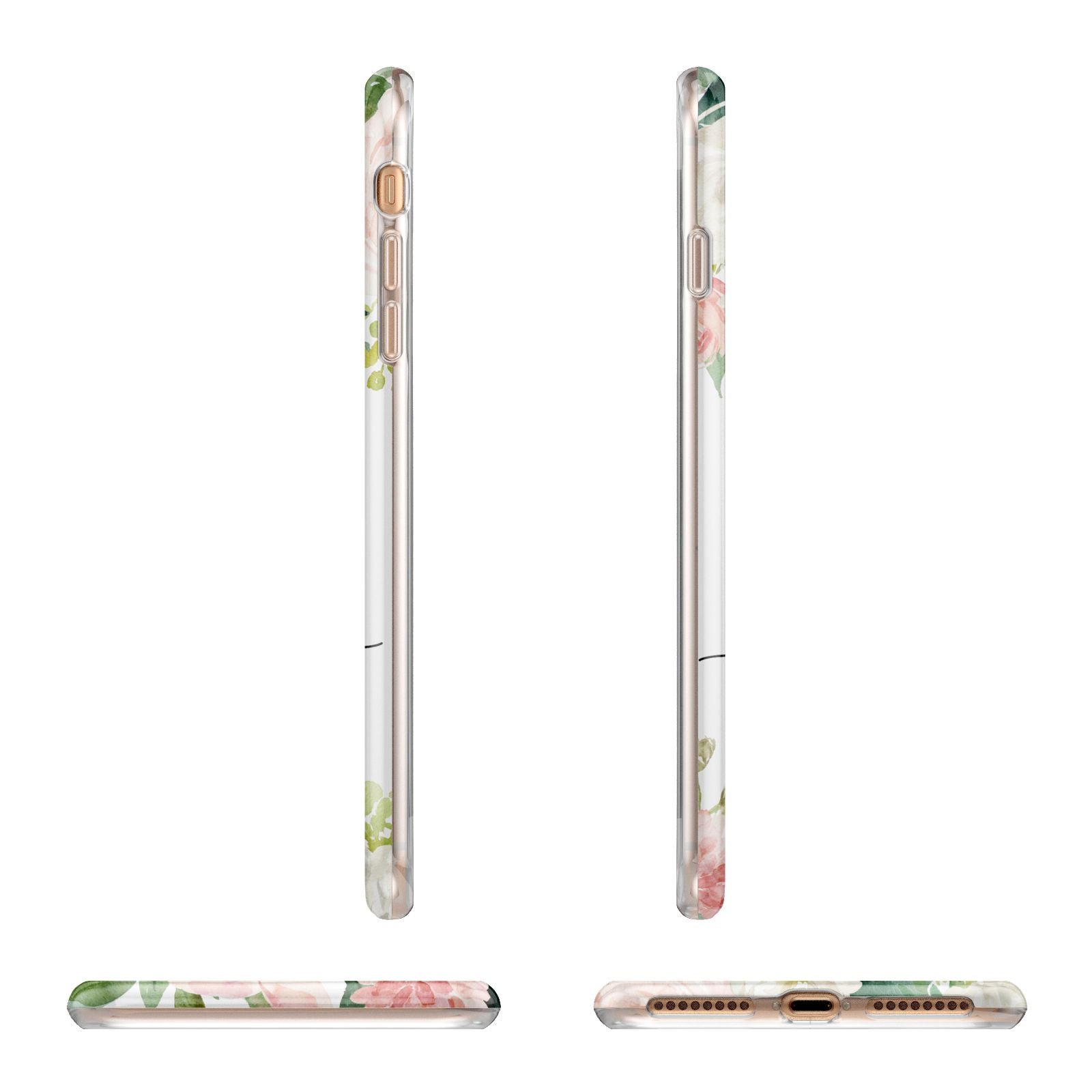 Monogrammed Floral Roses Apple iPhone 7 8 Plus 3D Wrap Tough Case Alternative Image Angles