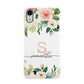 Monogrammed Floral Roses Apple iPhone XR White 3D Snap Case