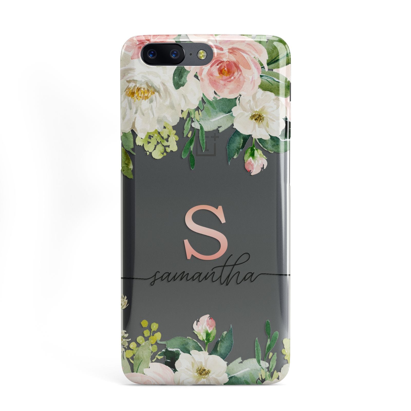 Monogrammed Floral Roses OnePlus Case