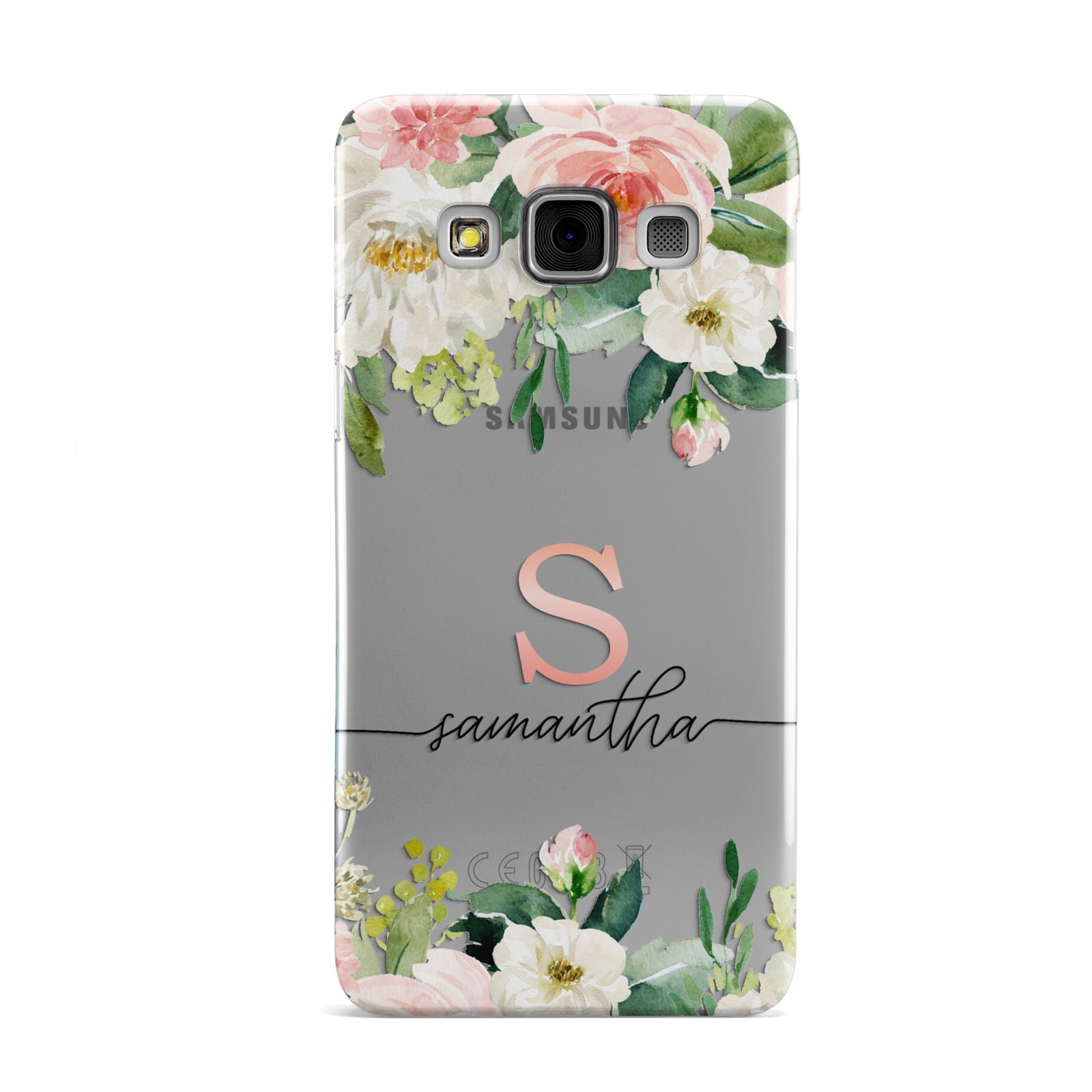 Monogrammed Floral Roses Samsung Galaxy A3 Case