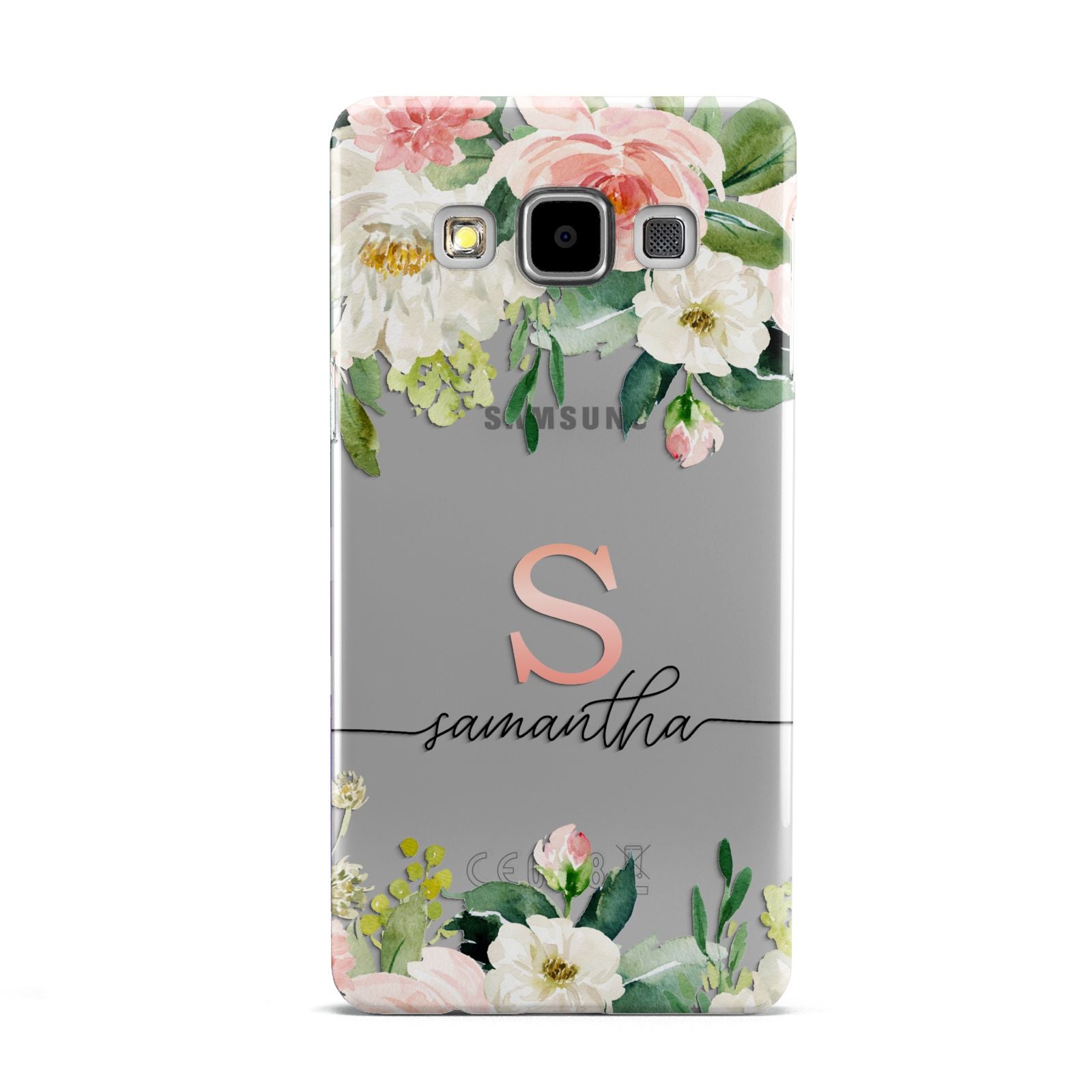 Monogrammed Floral Roses Samsung Galaxy A5 Case