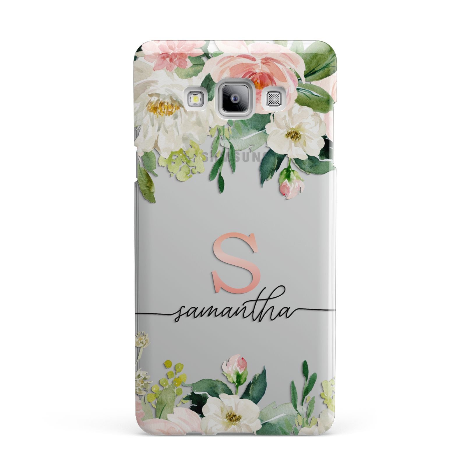 Monogrammed Floral Roses Samsung Galaxy A7 2015 Case