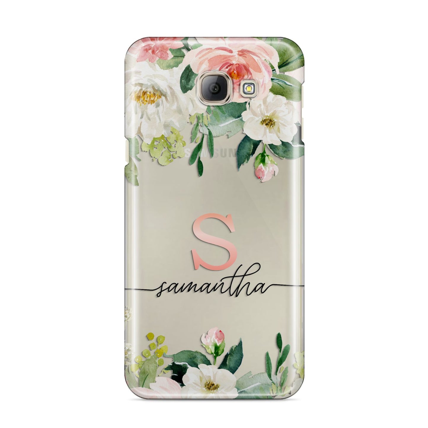 Monogrammed Floral Roses Samsung Galaxy A8 2016 Case