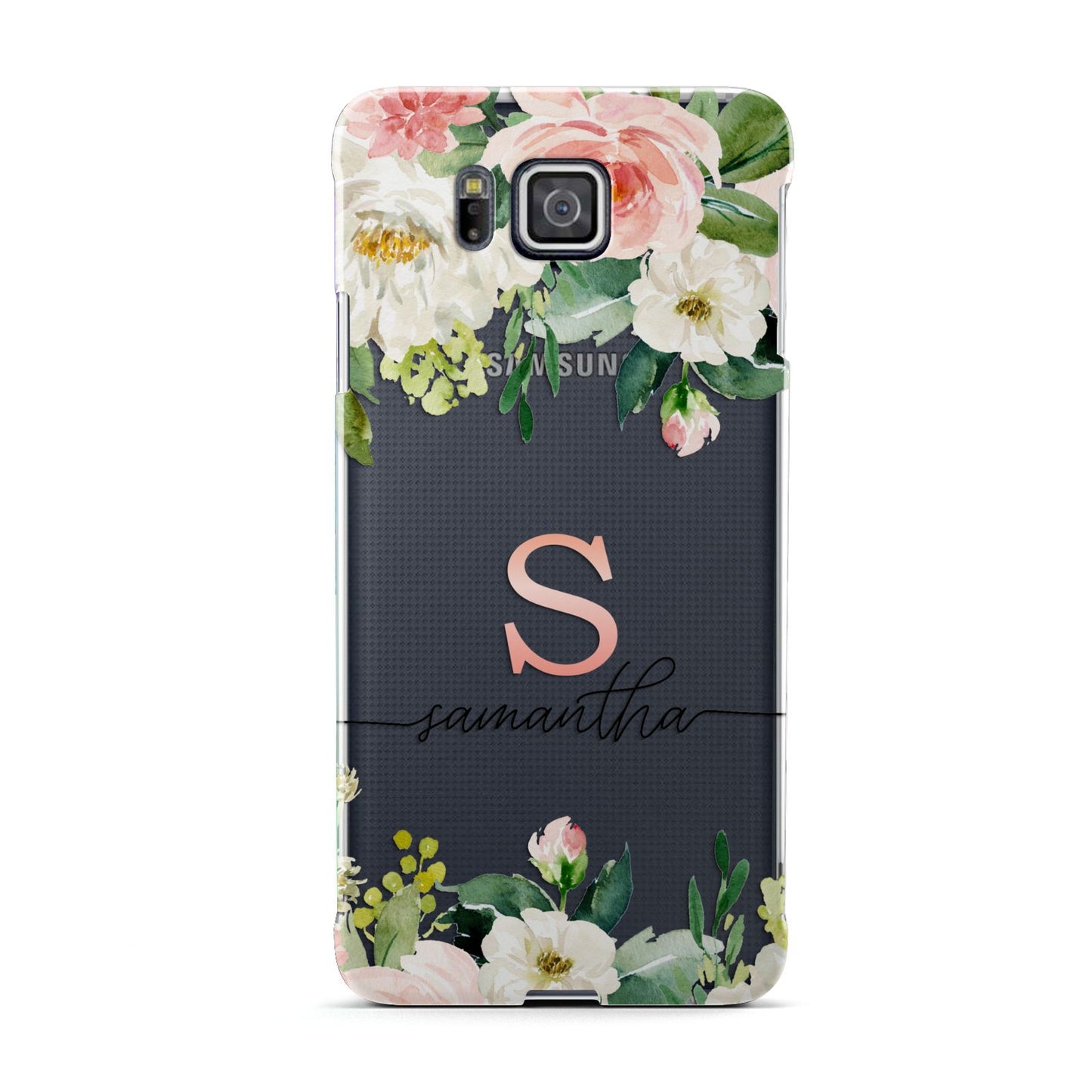 Monogrammed Floral Roses Samsung Galaxy Alpha Case