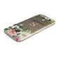 Monogrammed Floral Roses Samsung Galaxy Case Top Cutout
