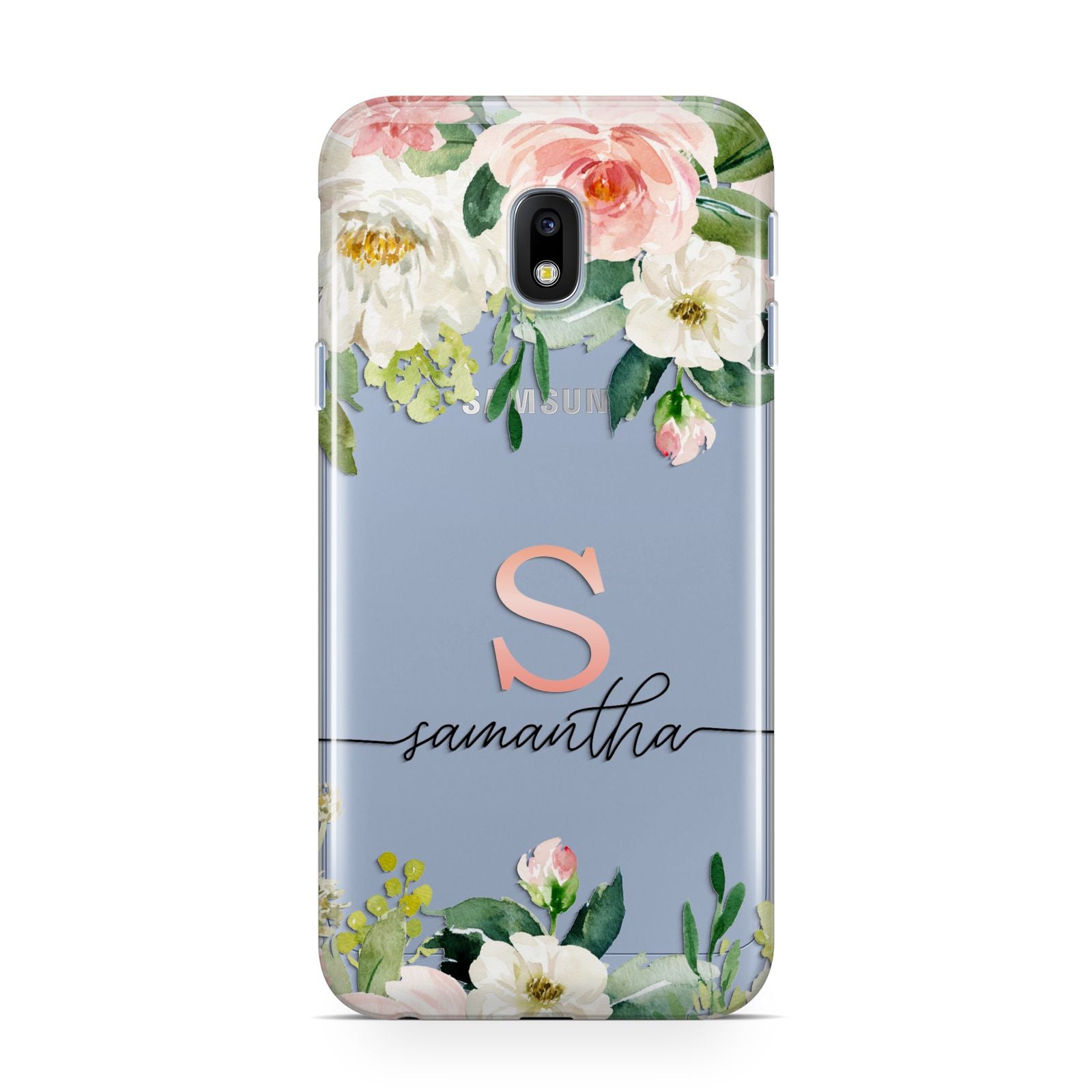 Monogrammed Floral Roses Samsung Galaxy J3 2017 Case