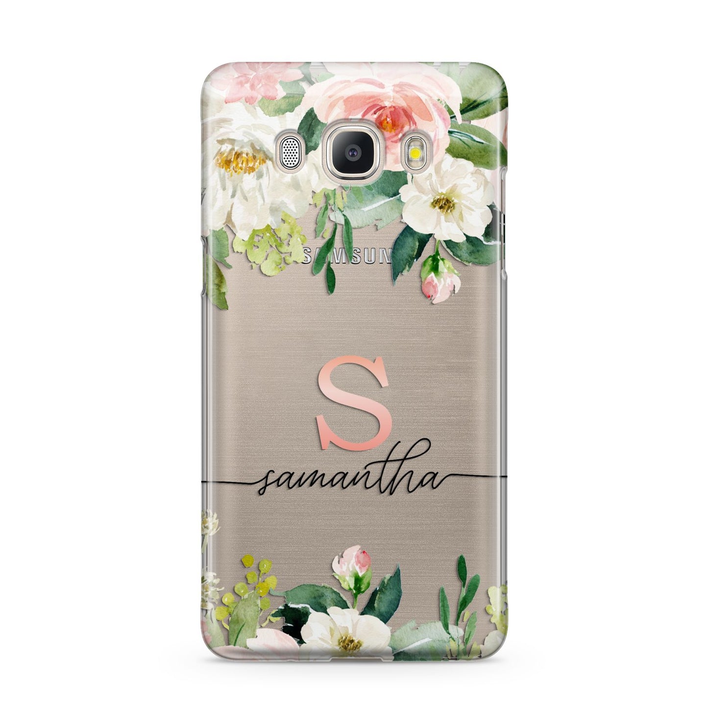 Monogrammed Floral Roses Samsung Galaxy J5 2016 Case