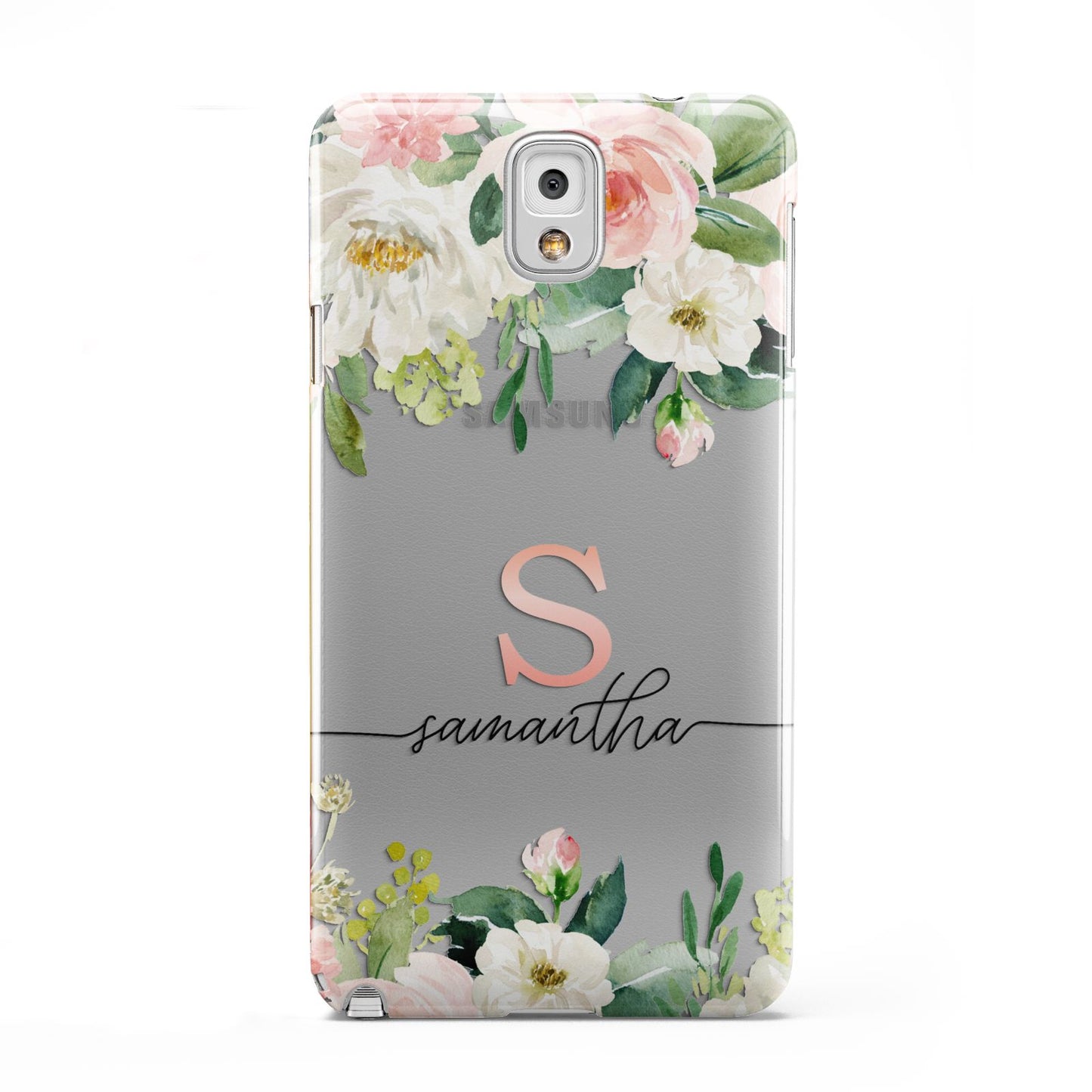 Monogrammed Floral Roses Samsung Galaxy Note 3 Case