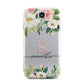 Monogrammed Floral Roses Samsung Galaxy S4 Case