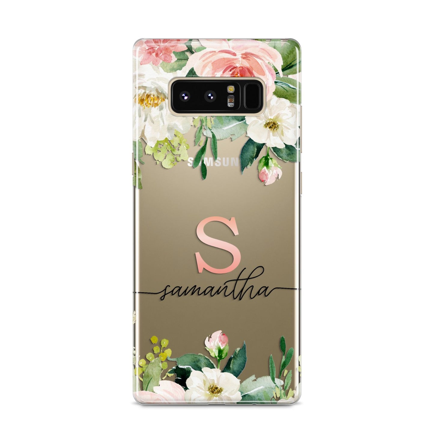 Monogrammed Floral Roses Samsung Galaxy S8 Case